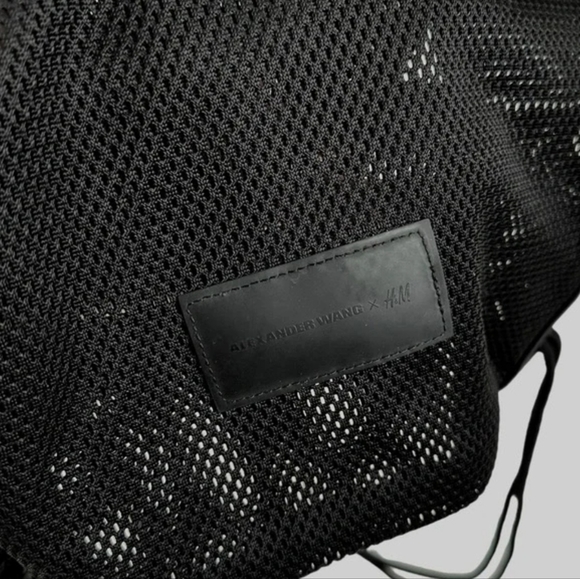 ALEXANDER WANG I H&M Black Netted Mesh Backpack Gym Bag - Picture 3 of 3